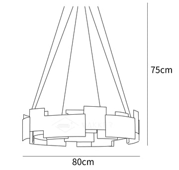 Corvin Layered Ring Chandelier — Dimension drawings 1