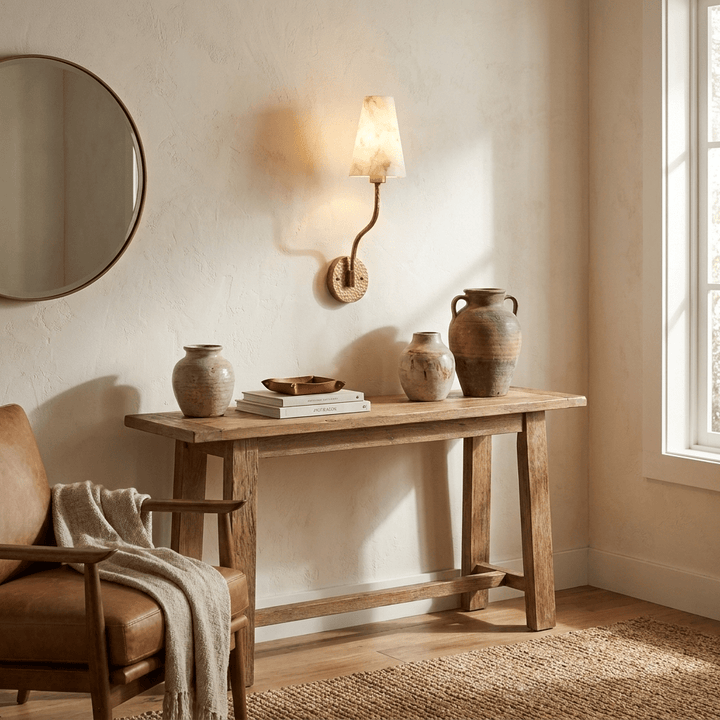 Corwin Hammered Brass Cone Sconce - Vakkerlight