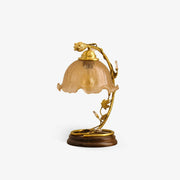 Cracked Glass Brass Table Lamp