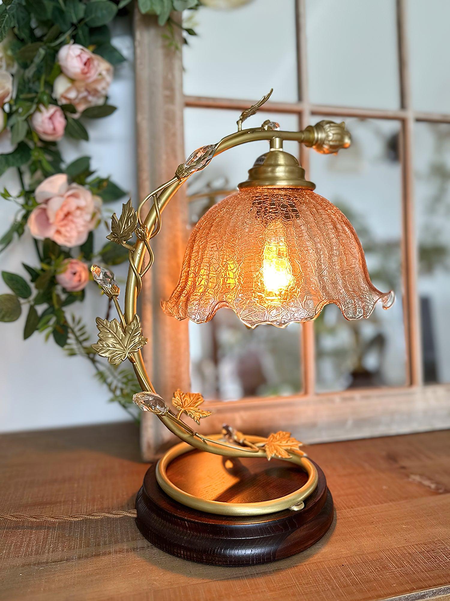 Cracked Glass Brass Table Lamp – Vakkerlight