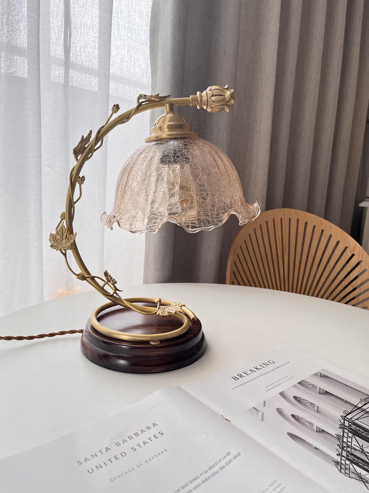 Cracked Glass Brass Table Lamp - Vakkerlight