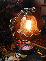 Cracked Glass Brass Table Lamp - Vakkerlight