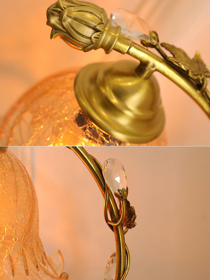 Cracked Glass Brass Table Lamp - Vakkerlight