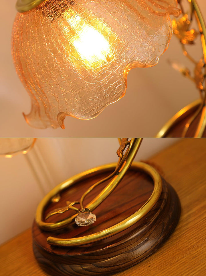 Cracked Glass Brass Table Lamp - Vakkerlight