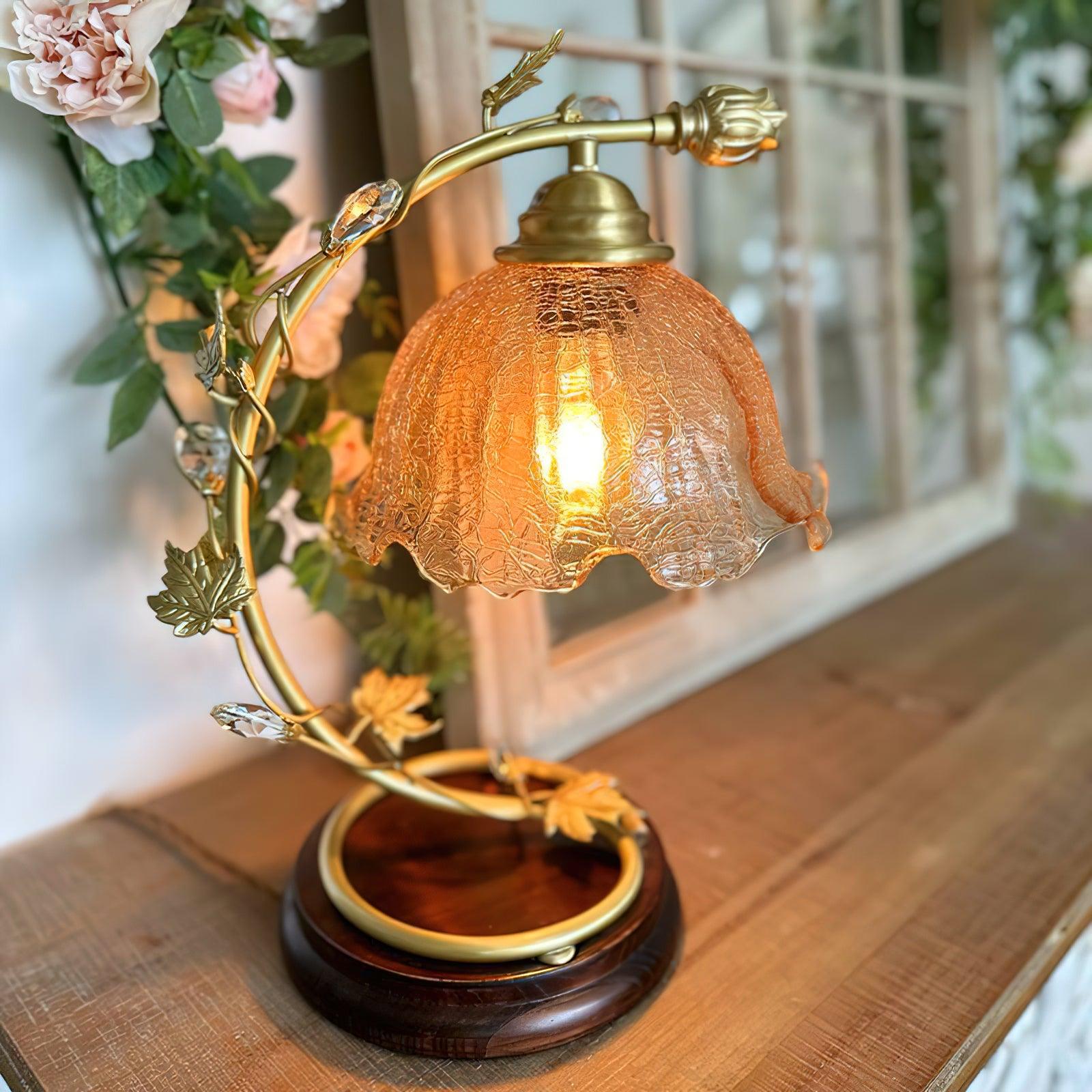 Cracked Glass Brass Table Lamp – Vakkerlight