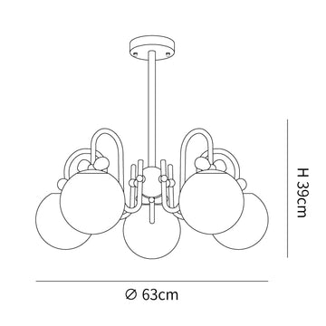 Cream Cherry Chandelier — Dimension drawings 1