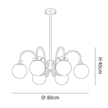 Cream Cherry Chandelier — Dimension drawings 2