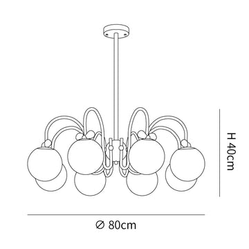 Cream Cherry Chandelier — Dimension drawings 3