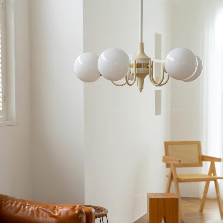 Cream Glass Ball Chandelier - Vakkerlight