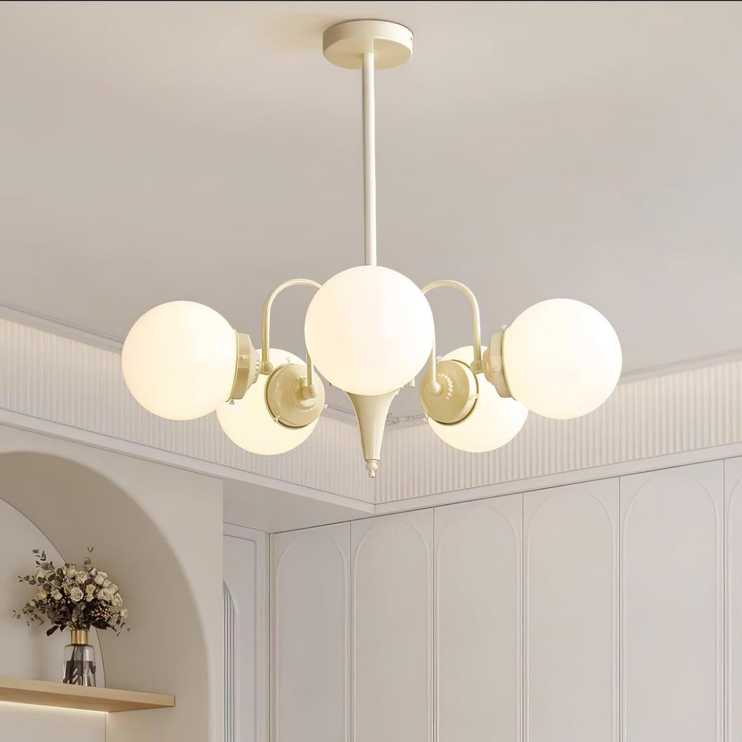 Cream Glass Ball Chandelier - Vakkerlight