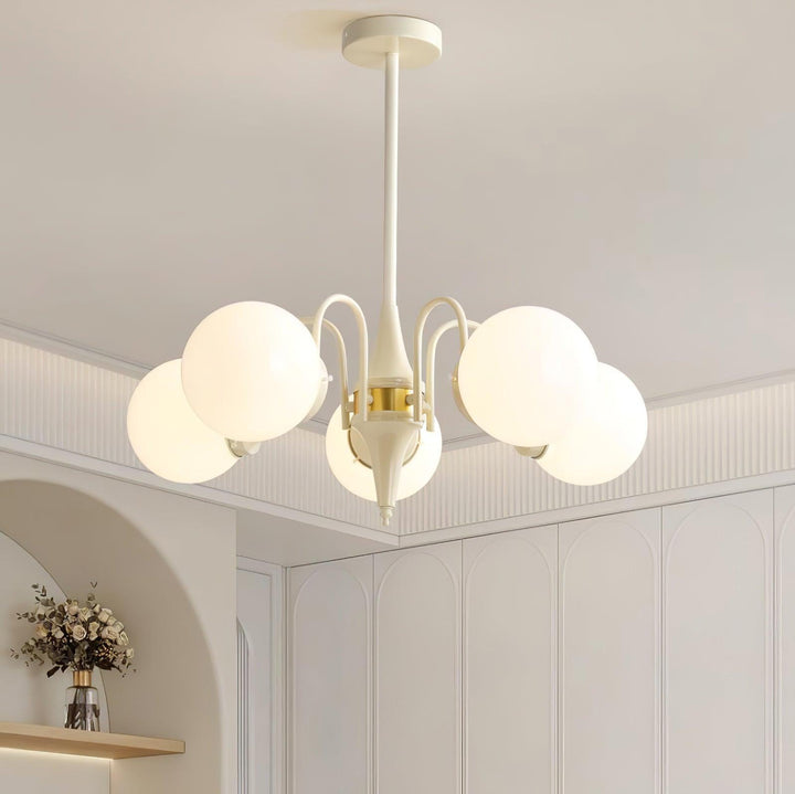 Cream Glass Ball Chandelier - Vakkerlight