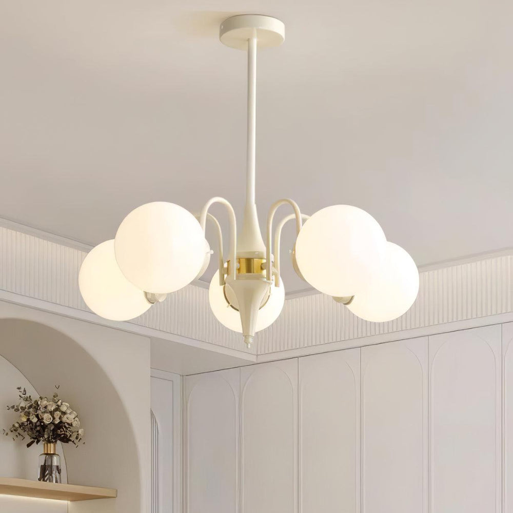 Cream Glass Ball Chandelier - Vakkerlight