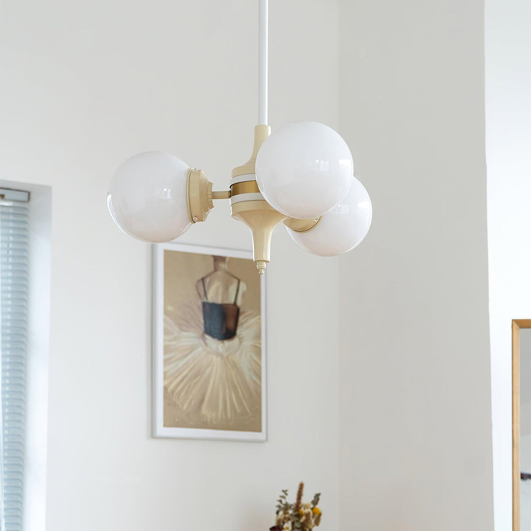 Cream Glass Ball Chandelier - Vakkerlight