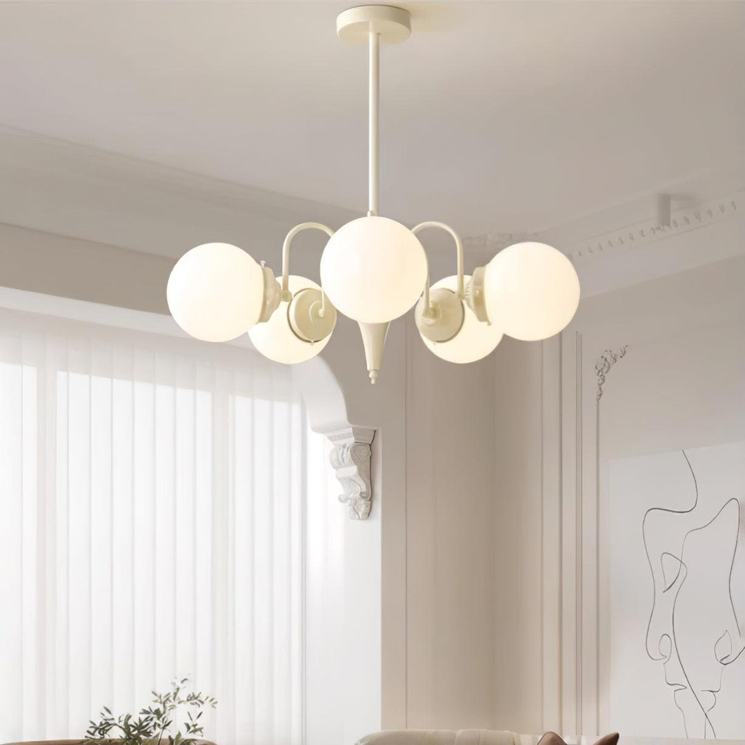 Cream Glass Ball Chandelier - Vakkerlight