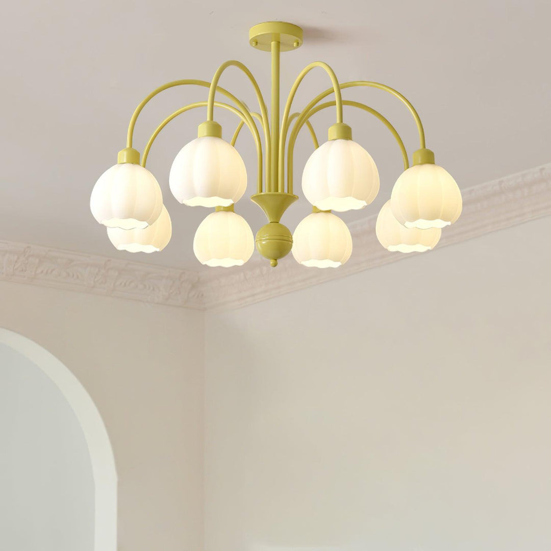 Cream Pumpkin Ball Chandelier - Vakkerlight