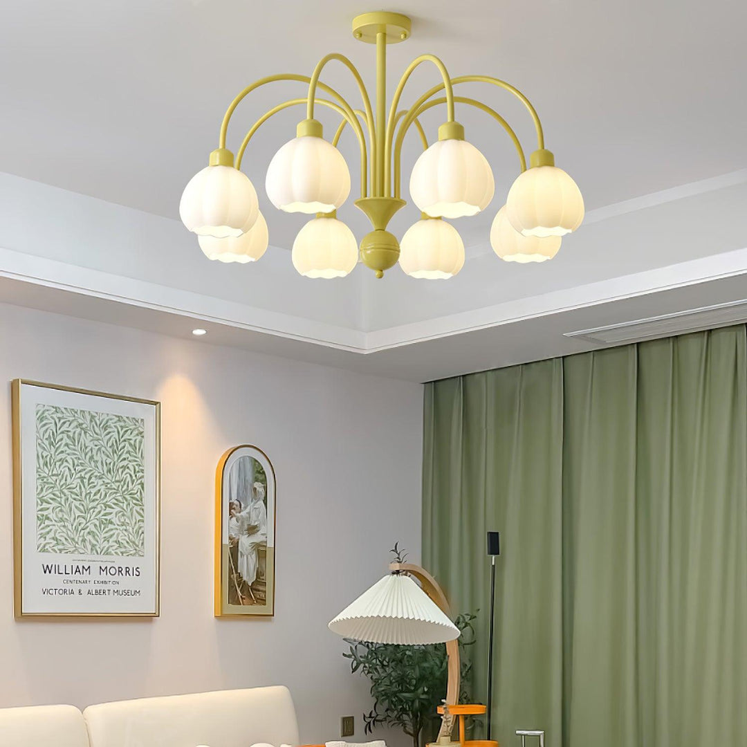 Cream Pumpkin Ball Chandelier - Vakkerlight