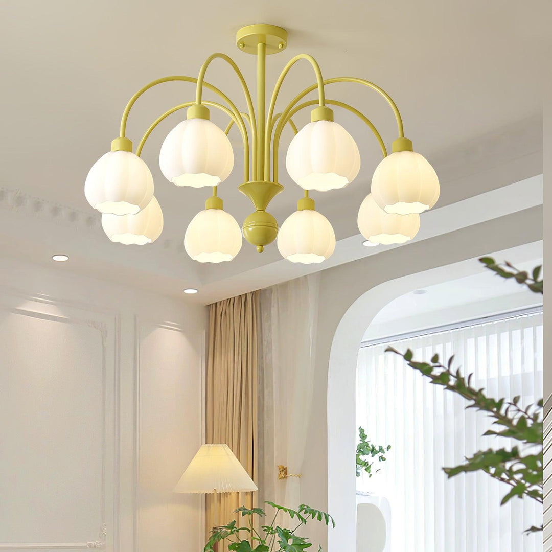 Cream Pumpkin Ball Chandelier - Vakkerlight