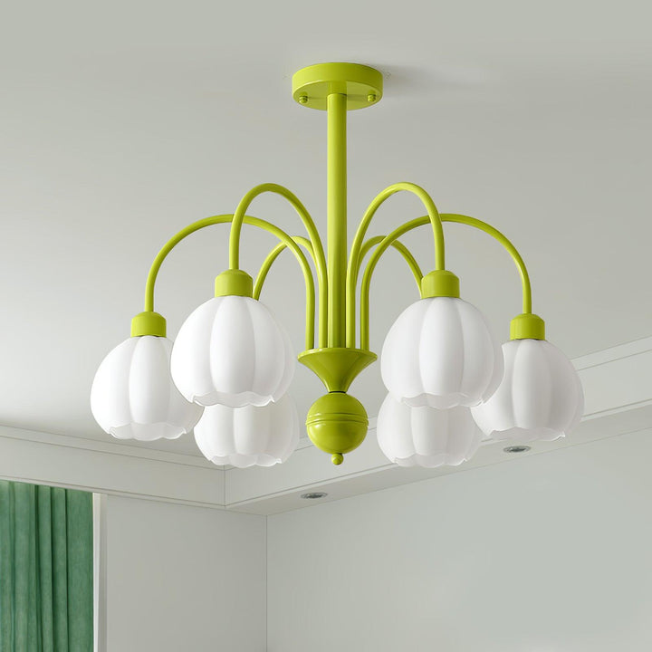 Cream Pumpkin Ball Chandelier - Vakkerlight