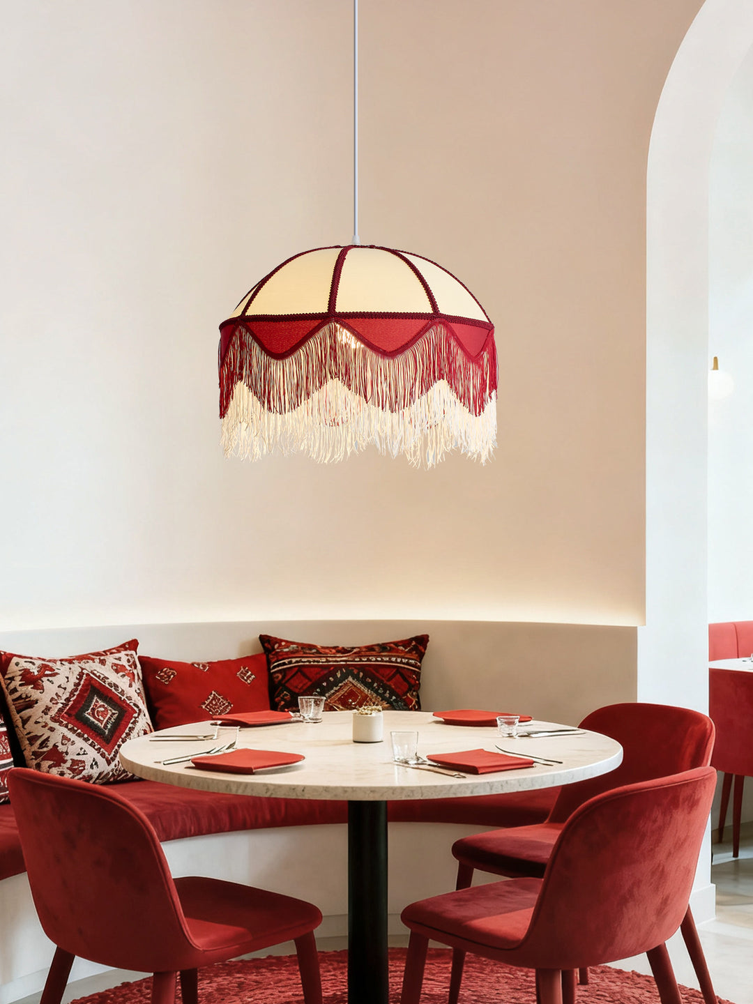 Cremisi Fringe Dome Pendant Light - Vakkerlight