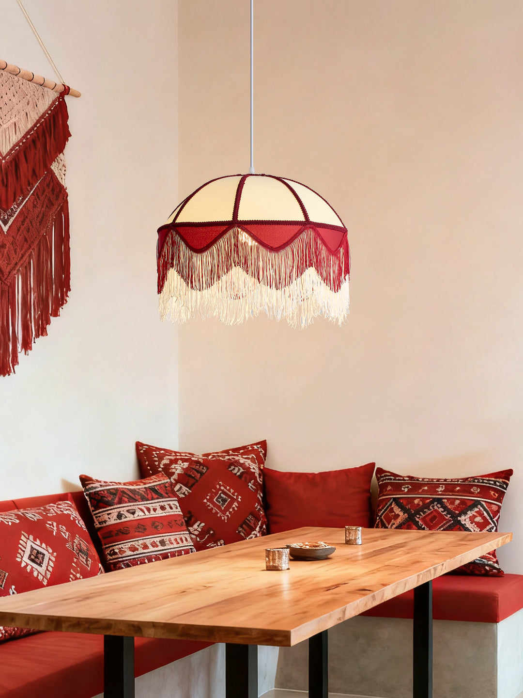 Cremisi Fringe Dome Pendant Light - Vakkerlight