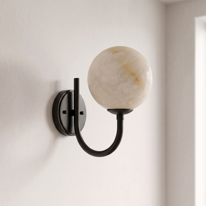 Crescelle Alabaster Globe Wall Sconce