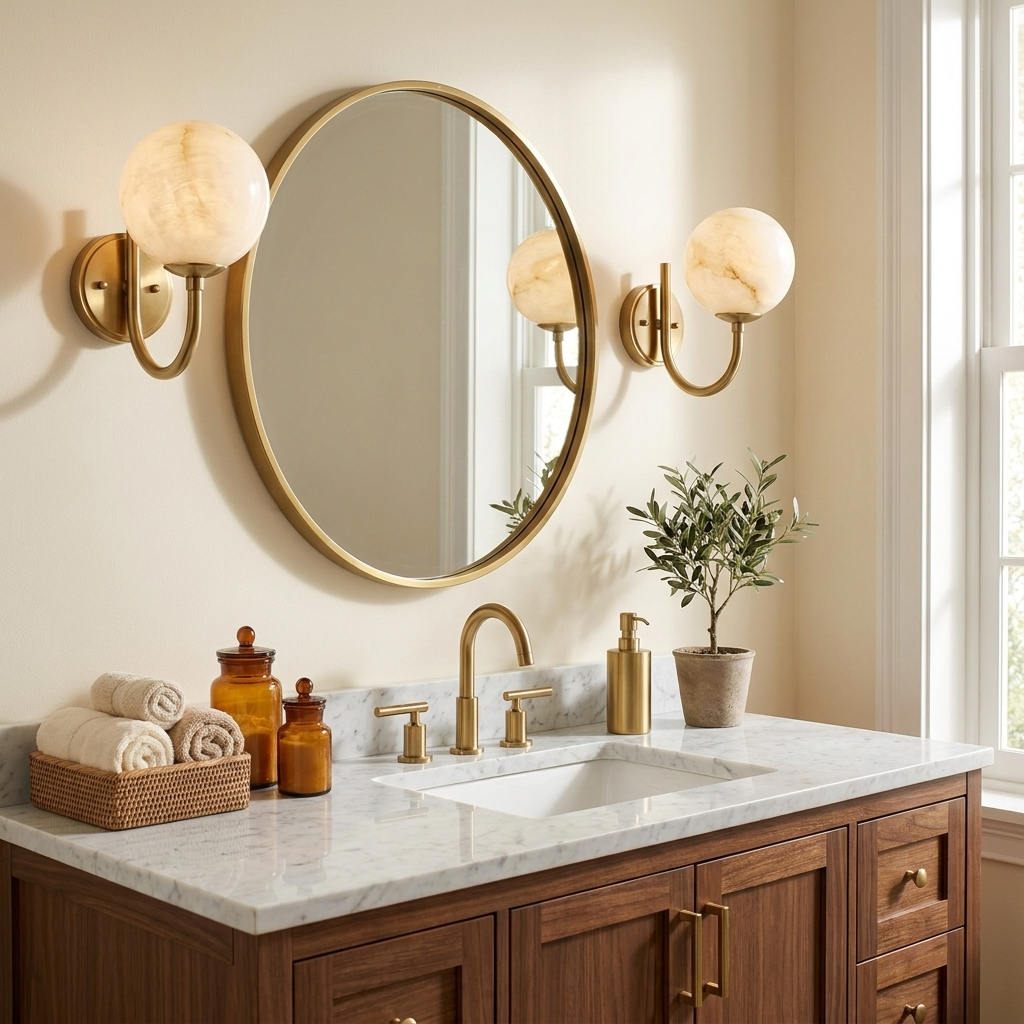Crescelle Alabaster Globe Wall Sconce