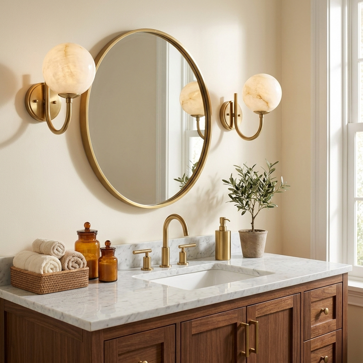Crescelle Alabaster Globe Wall Sconce