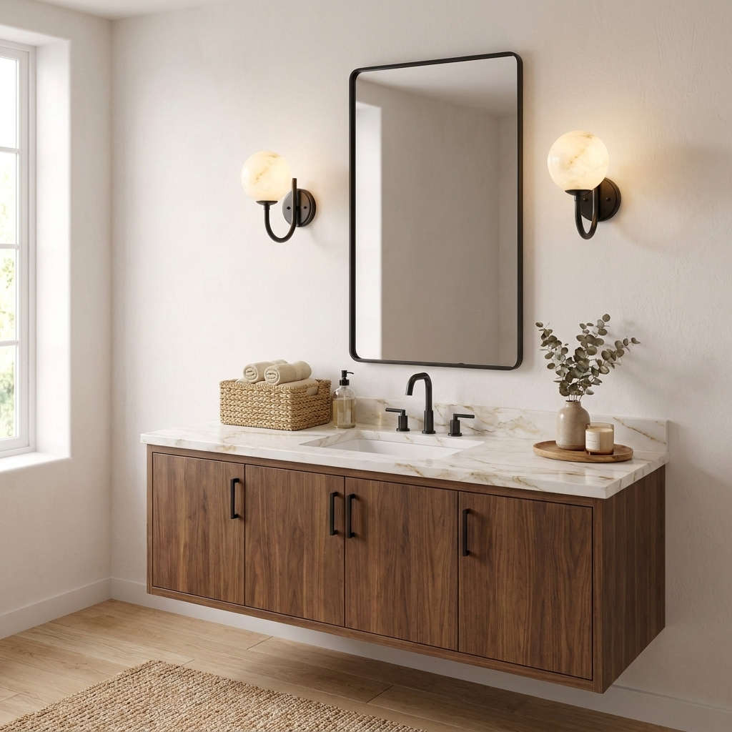 Crescelle Alabaster Globe Wall Sconce