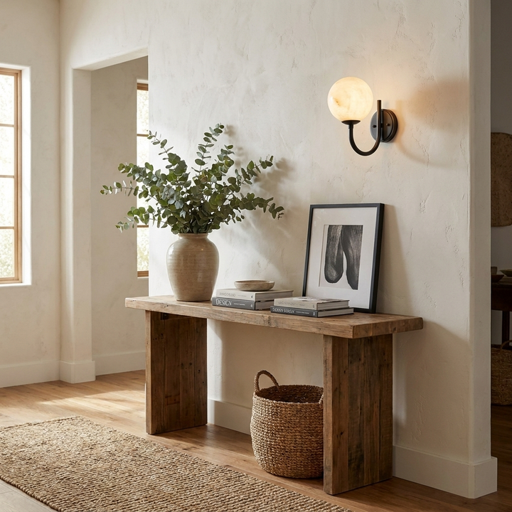 Crescelle Alabaster Globe Wall Sconce
