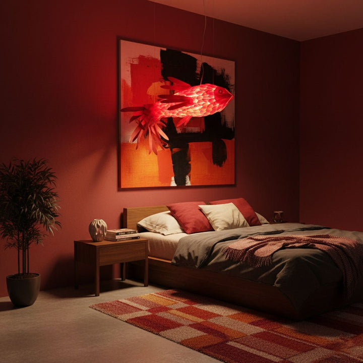 Crimson Swirl Koi Chandelier - Vakkerlight