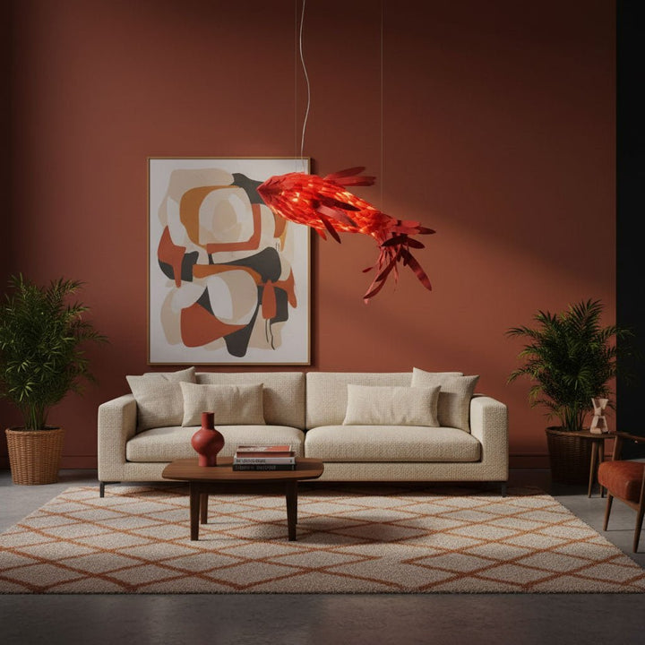 Crimson Swirl Koi Chandelier - Vakkerlight