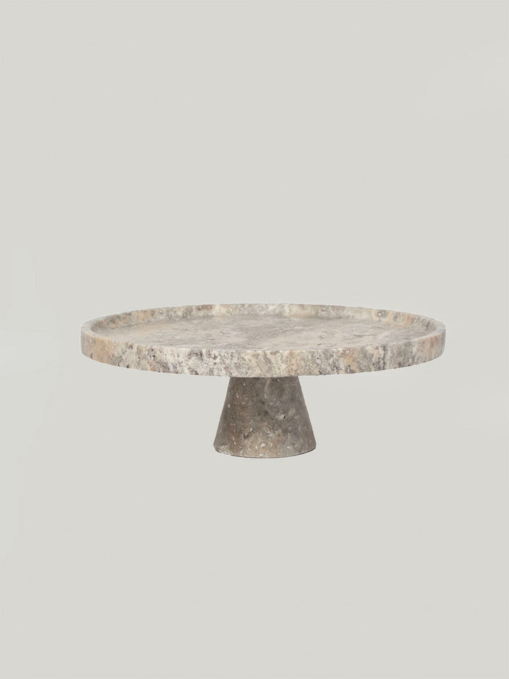 Crimson Marquina Marble Pedestal Tray - Vakkerlight