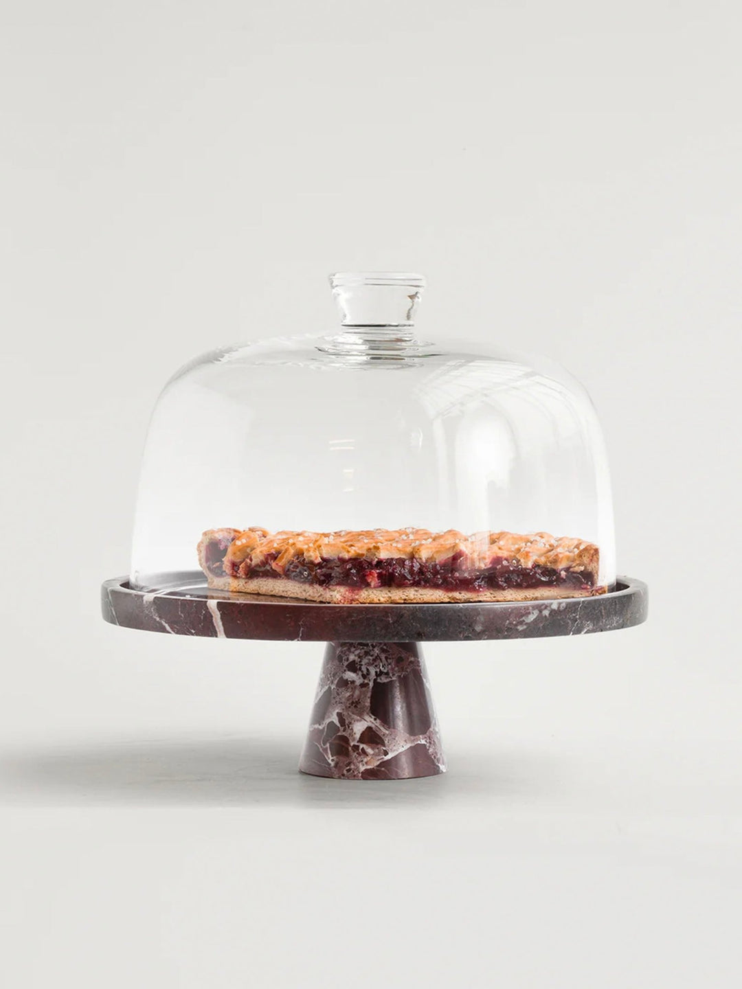 Crimson Marquina Marble Pedestal Tray - Vakkerlight