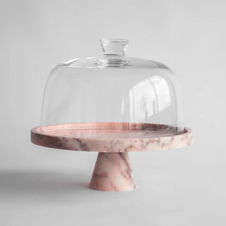 Crimson Marquina Marble Pedestal Tray - Vakkerlight