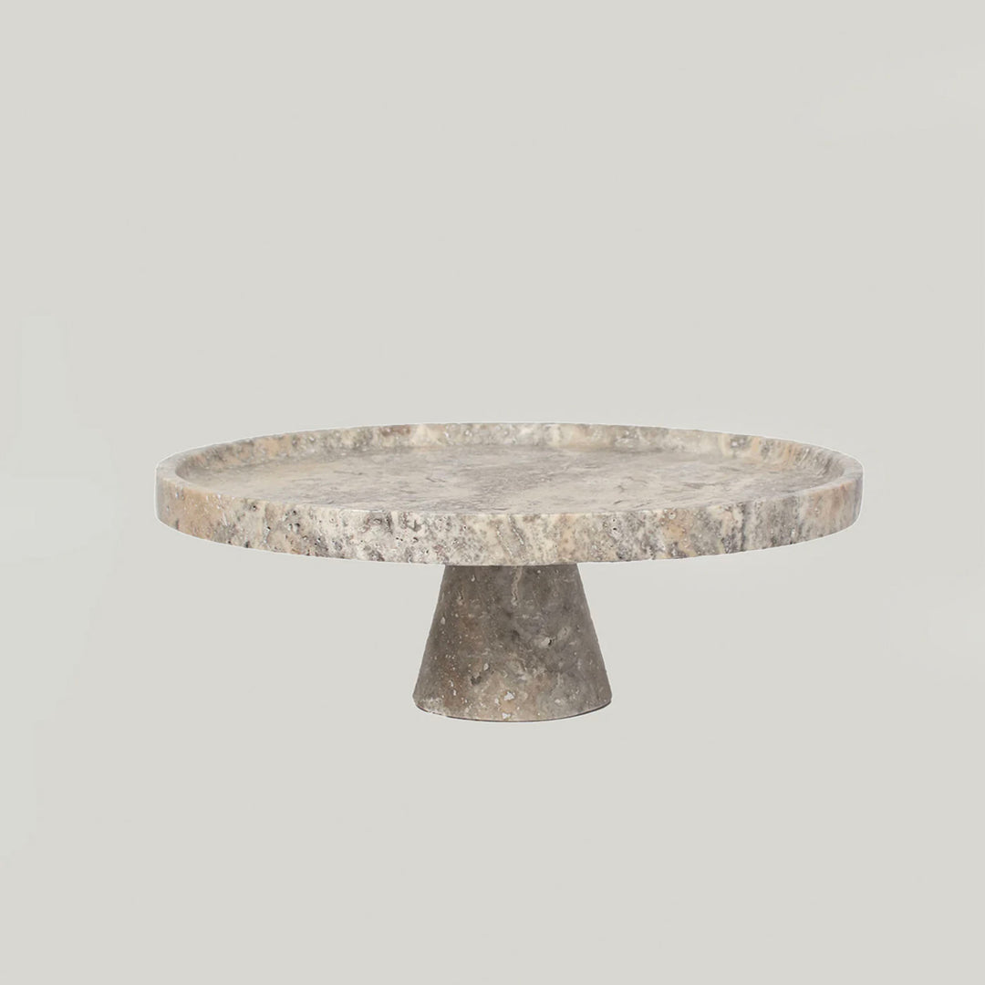 Crimson Marquina Marble Pedestal Tray - Vakkerlight