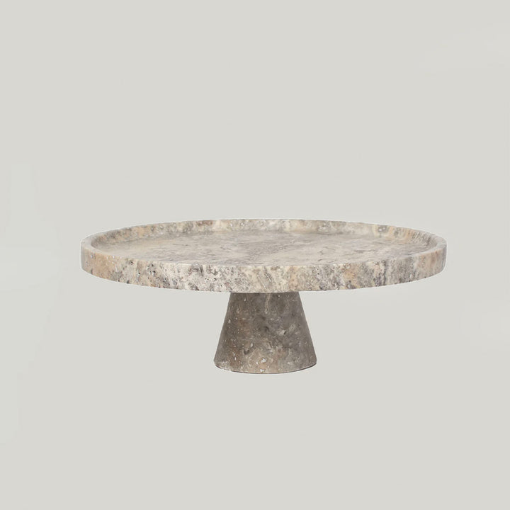 Crimson Marquina Marble Pedestal Tray - Vakkerlight