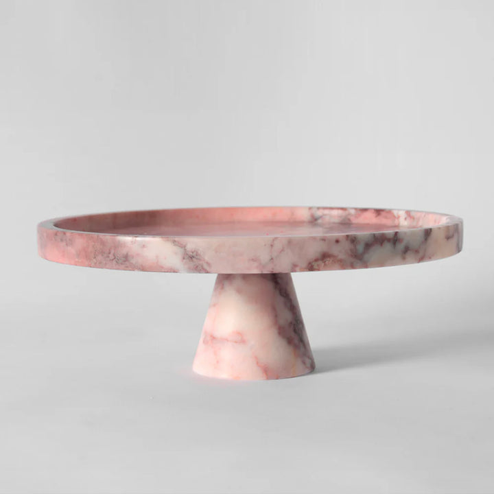 Crimson Marquina Marble Pedestal Tray - Vakkerlight
