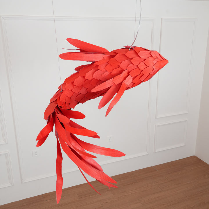 Crimson Swirl Koi Chandelier - Vakkerlight