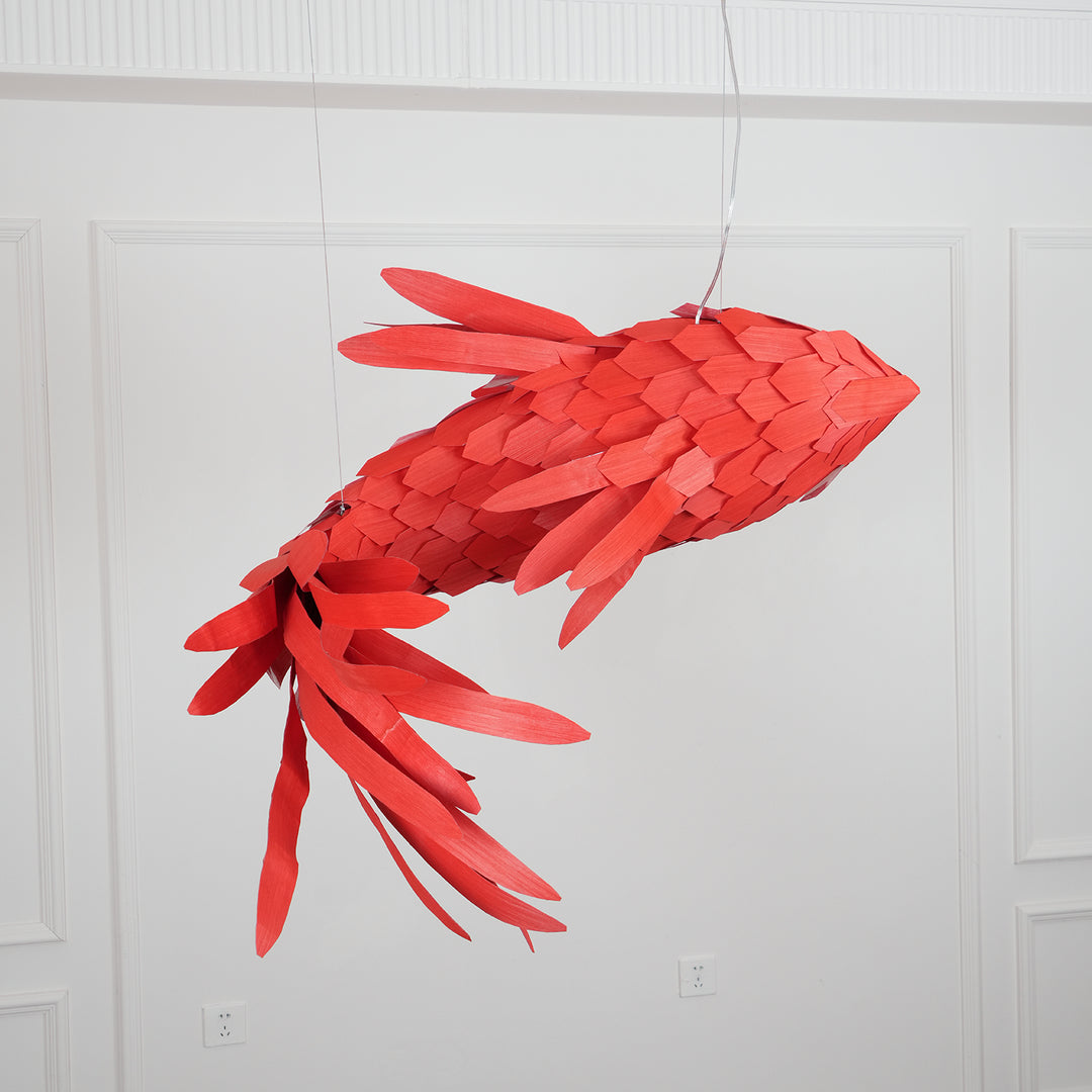 Crimson Swirl Koi Chandelier - Vakkerlight