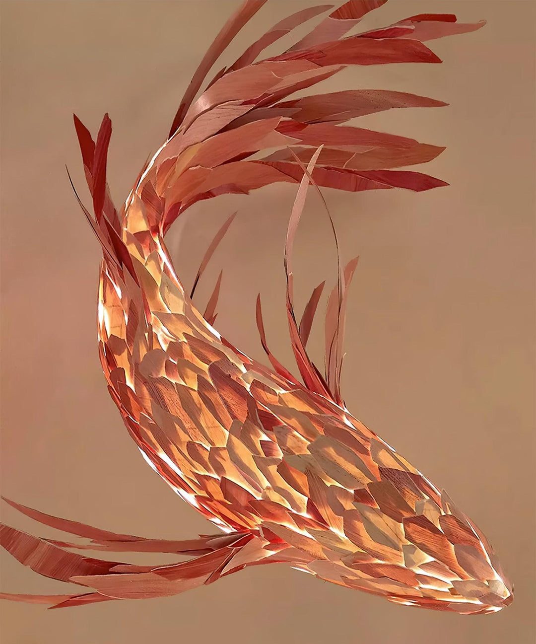 Crimson Swirl Koi Chandelier - Vakkerlight