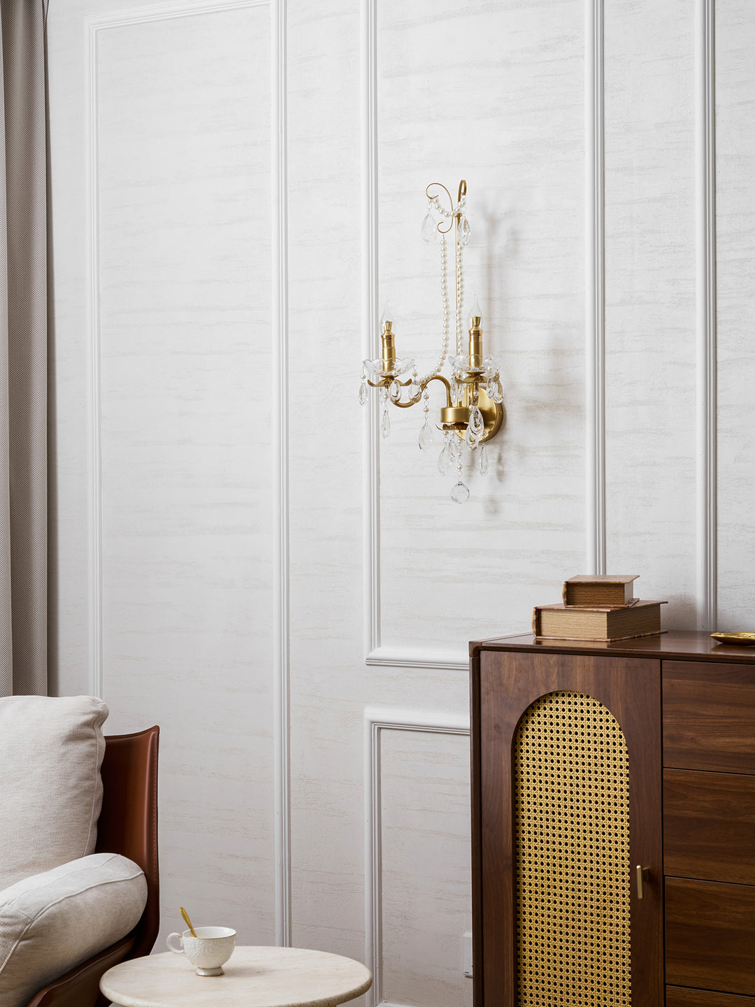 Crystal Pearl Chain Wall Lamp - Vakkerlight