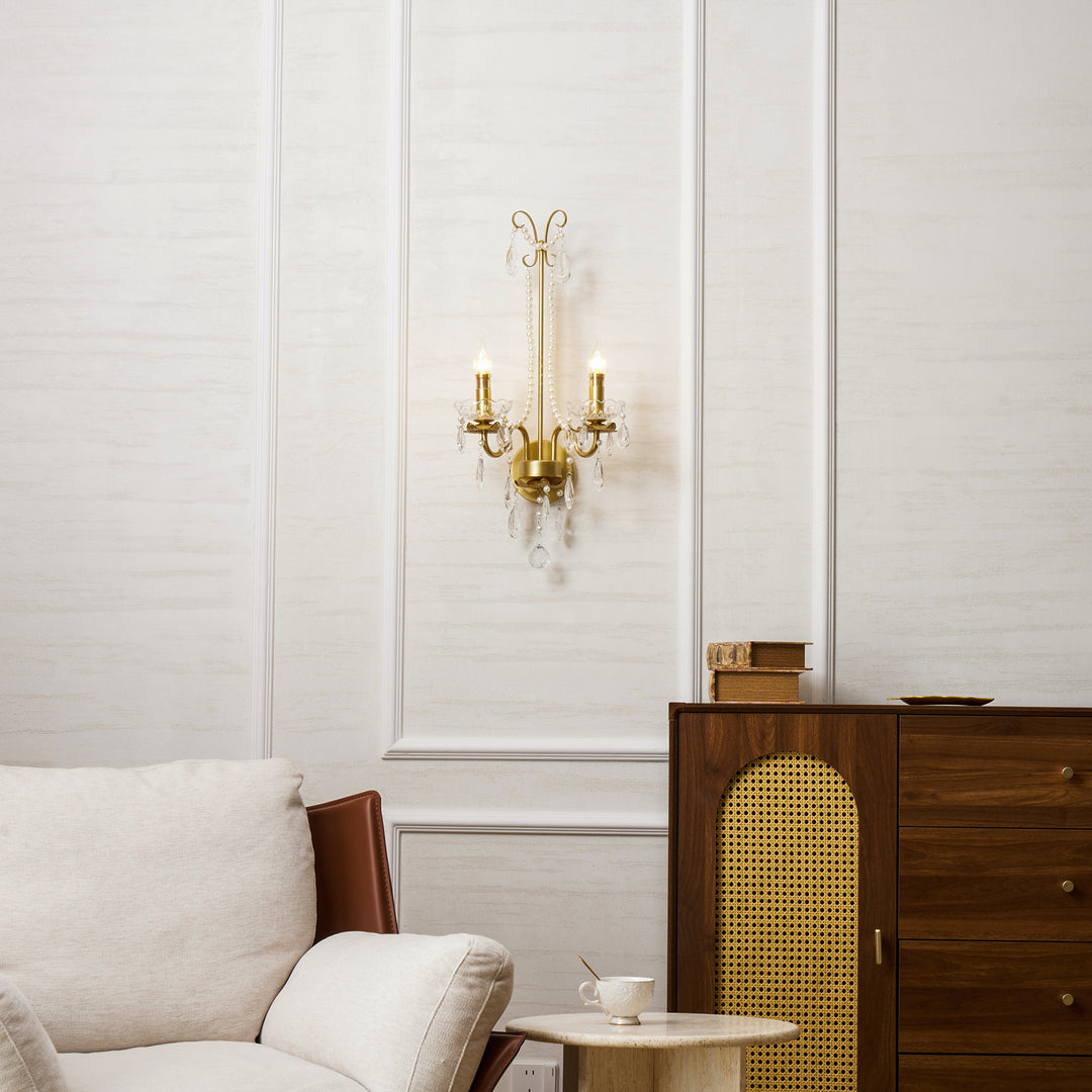 Crystal Pearl Chain Wall Lamp - Vakkerlight