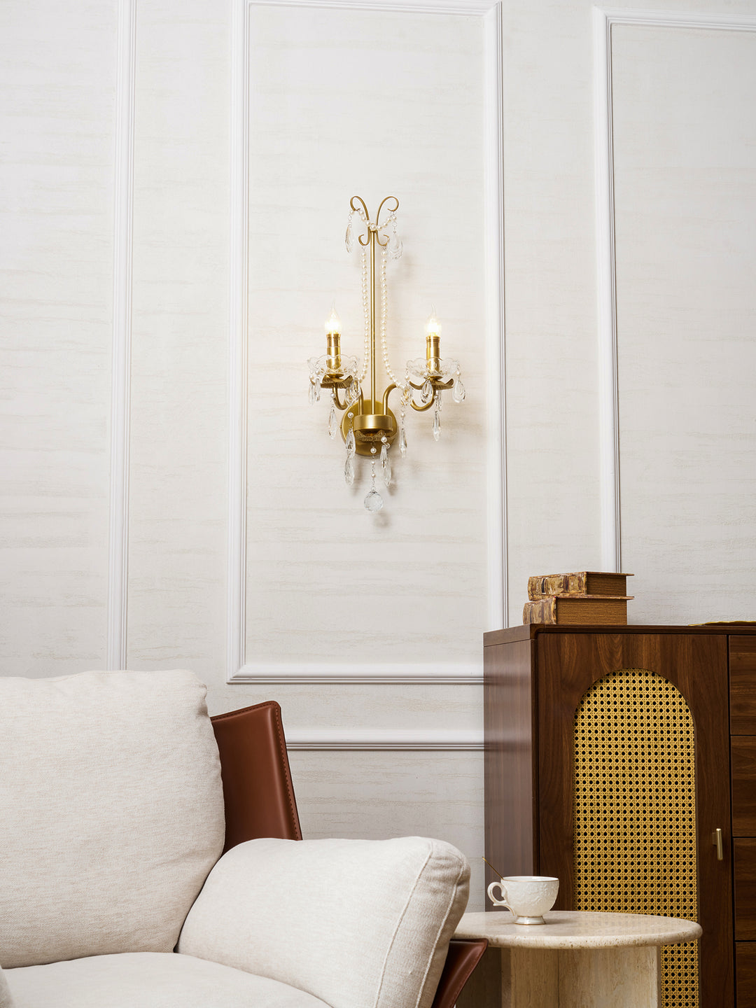 Crystal Pearl Chain Wall Lamp - Vakkerlight