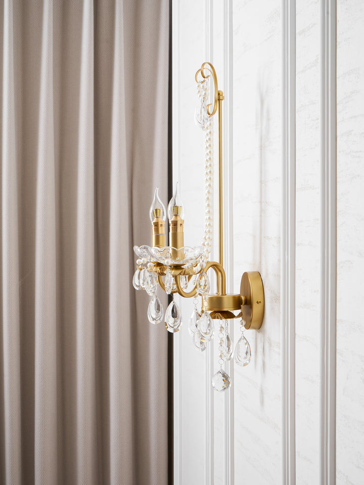 Crystal Pearl Chain Wall Lamp - Vakkerlight