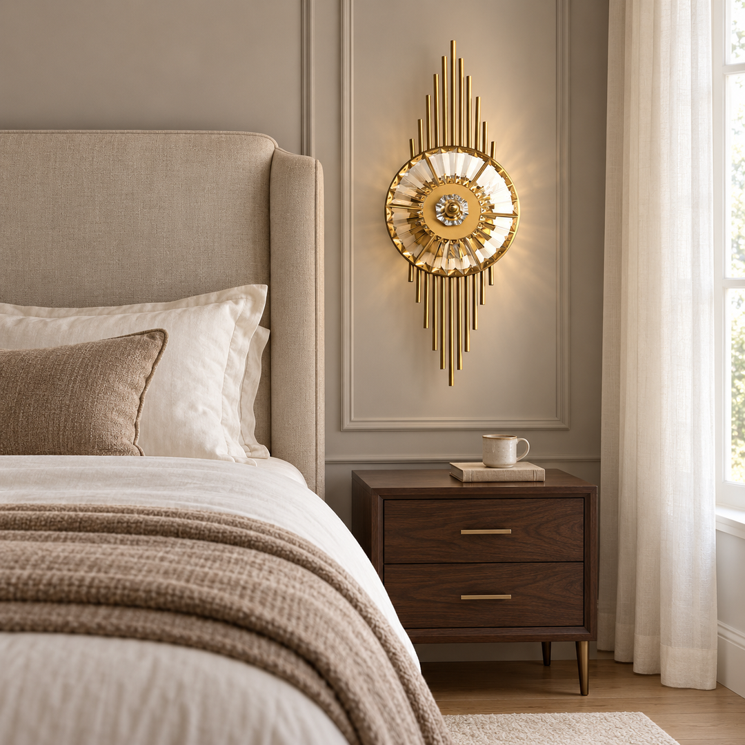 Aplique de pared Crystal Gear dorado