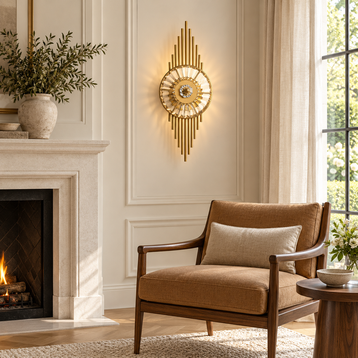 Aplique de pared Crystal Gear dorado