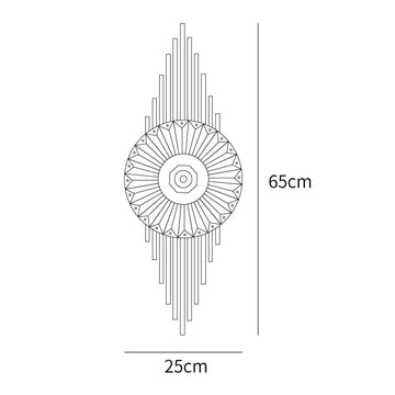 Crystal Gear Gold Wall Light — Dimension drawings 1
