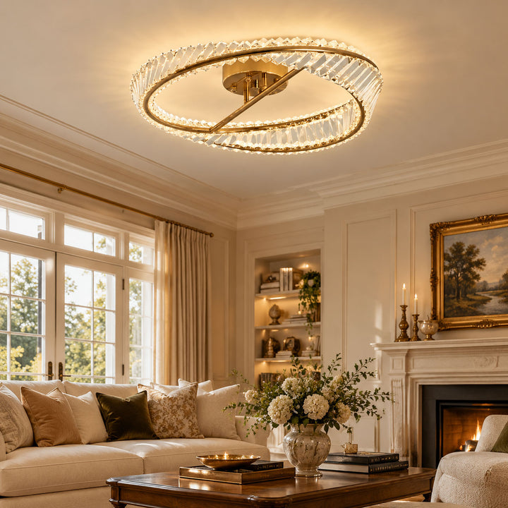 Crystal Rings Ceiling Lamp