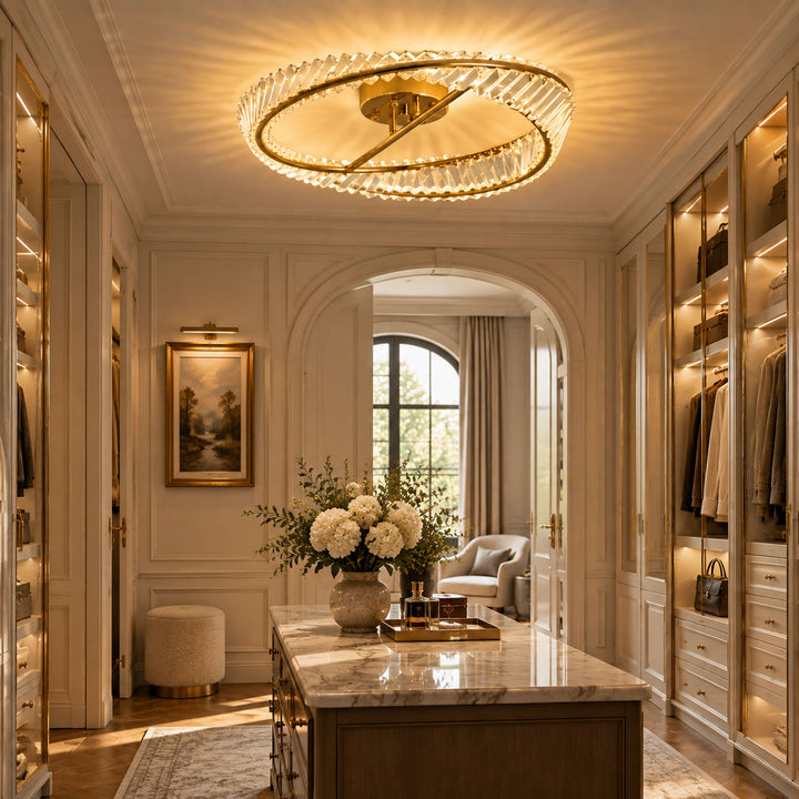 Crystal Rings Ceiling Lamp