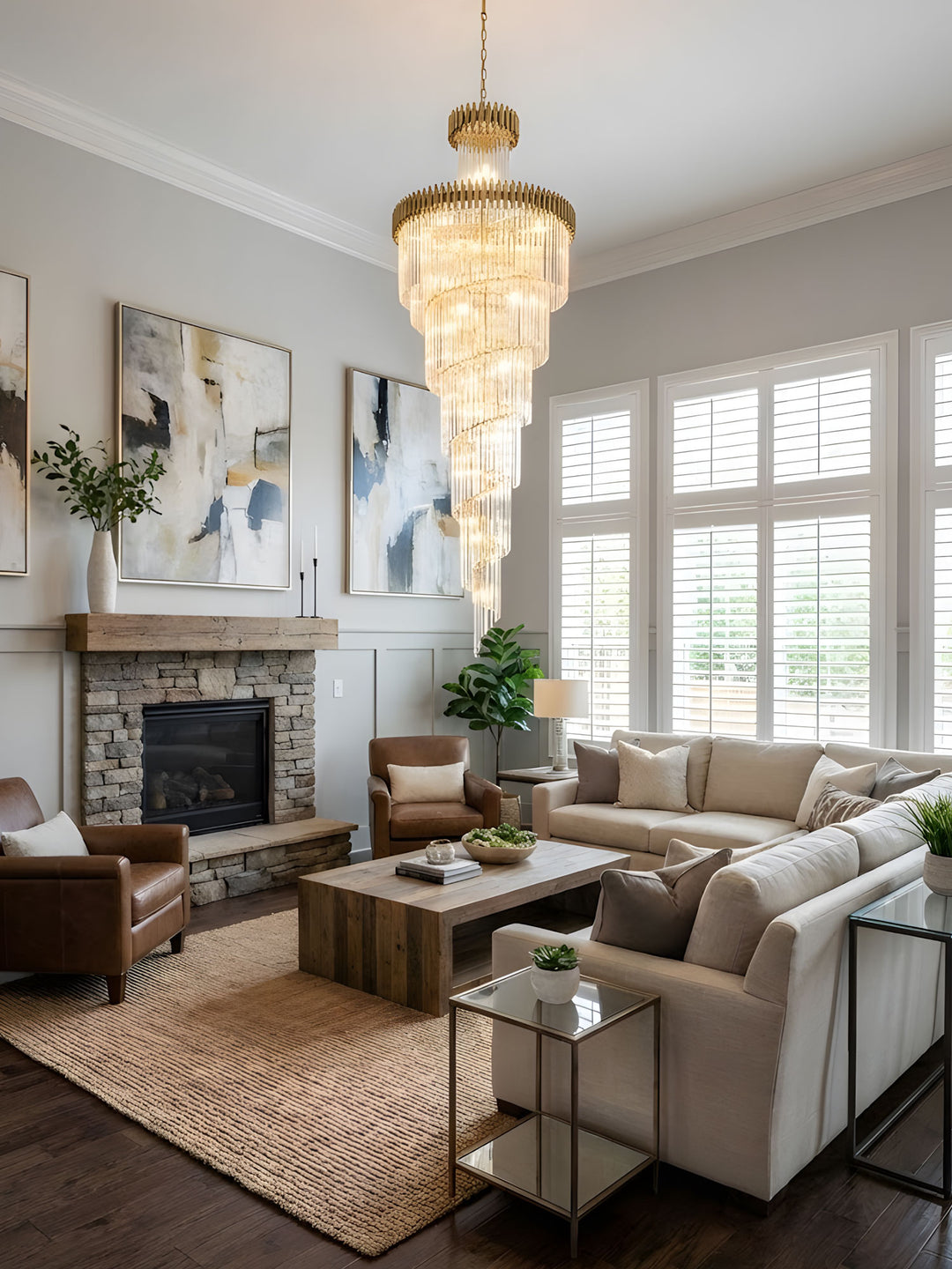 Crystal Spiral Chandelier